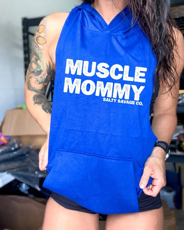 Salty Savage Unisex "MUSCLE MOMMY" Sleeveless Muscle Tank Hoodie