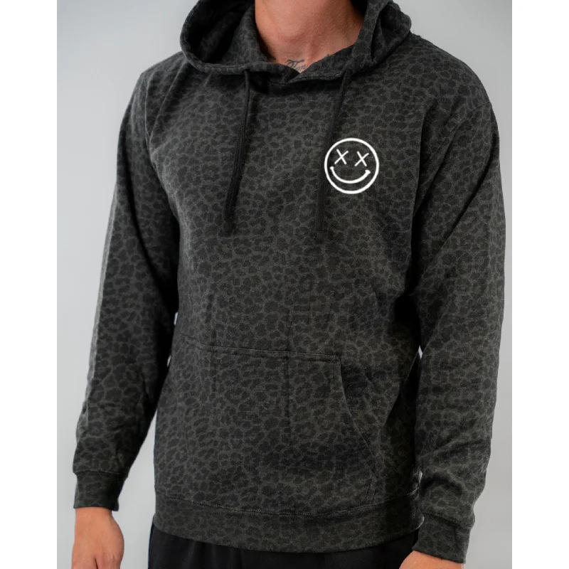 Salty Savage Unisex “OG Smile” Lounge Hoodie | Basic | Black Leopard/White