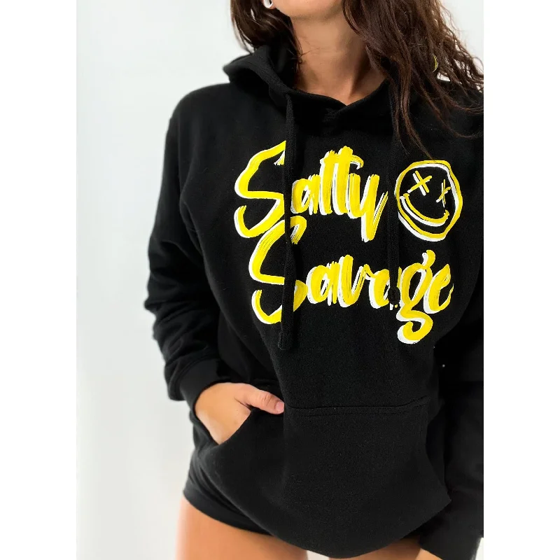 Salty Savage Unisex “Signature” Hoodie | Dead Head Collection |White/Yellow