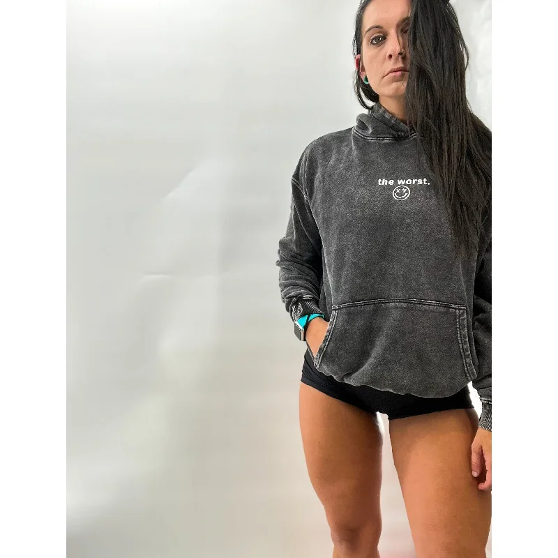 Salty Savage Unisex “the worst” Mineral Wash Hoodie | Micro