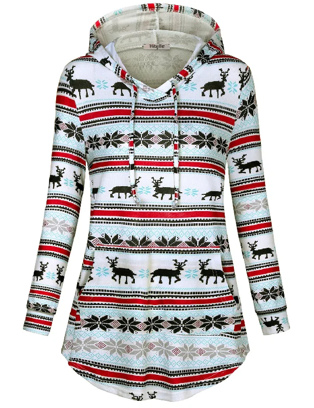 Christmas Kangaroo Pocket Sweatshirts Tunic Hoodies