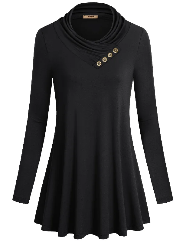 Long Sleeve Cowl Neck Tunic Top