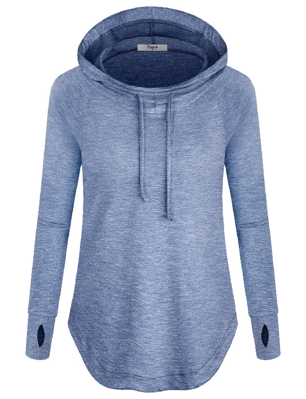 Long Sleeve Hooded Sweatshirt with Thumb Holes