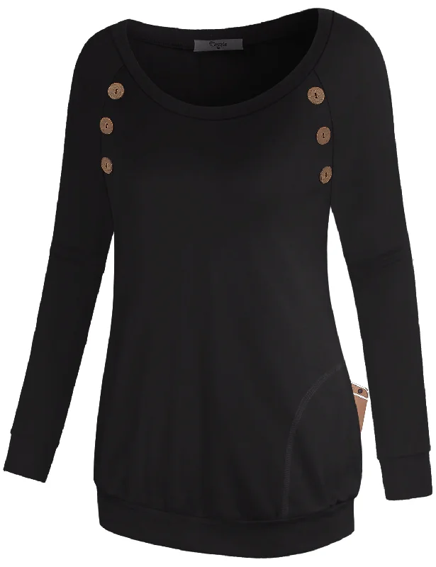 Long Sleeve Tunic Sweatshirt with Pockets