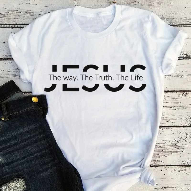 3XL  Jesus The Way The Truth The Life T Shirt O Neck Short Sleeve