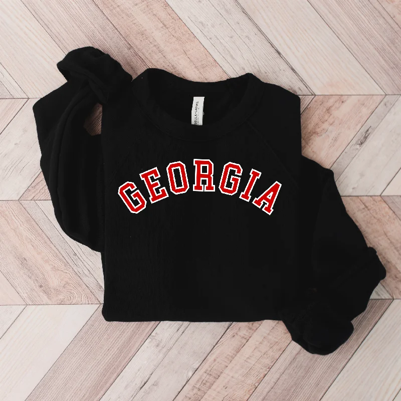 Georgia Arched Sweatshirt in Black