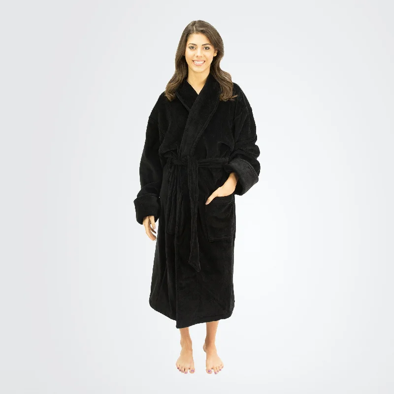 Women's Terry Velour Shawl Collar Bathrobe